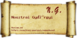 Nosztrai Györgyi névjegykártya